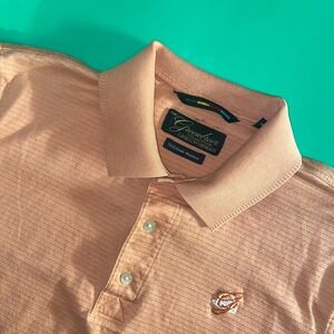 Greg Norman Greenbrier Collection Mens Med Mercerized‎ Cotton Jacquard Orange